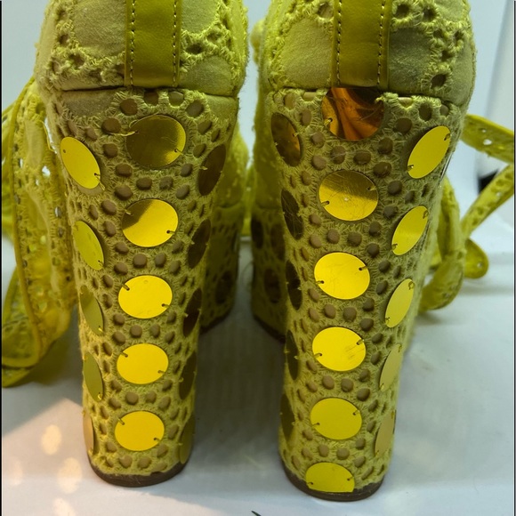 Vintage Betsy Johnson Sequin Platform Wedges - Picture 3 of 7